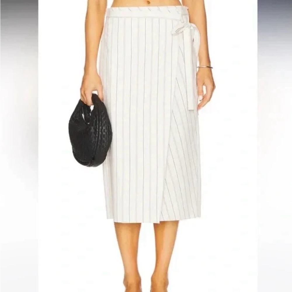 NWT Vince Seedling Stripe Wrap Skirt in Off White & Marigold Size 4